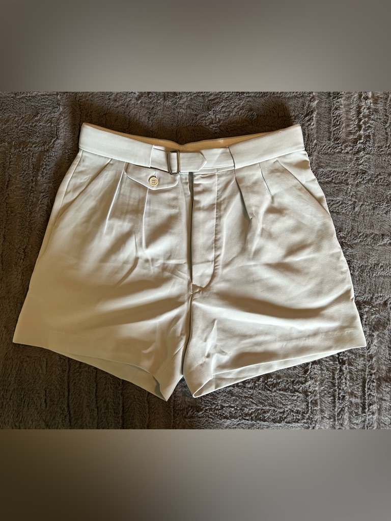Maison Margiela High-Waist Pleated Women's Shorts With Belt